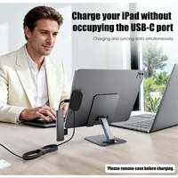 Cable de Carga Magnético para iPad USB-C, Estación de Carga Rápida de 18W/35W con Puerto Libre para Transferencia de Datos, Cargador Portátil de Viaje