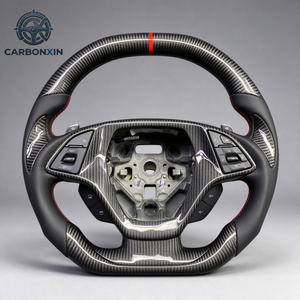 Volant personnalisé en fibre de carbone mate avec palettes de changement de vitesse pour Chevrolet Corvette C7, accessoires intérieurs - Product Image 2