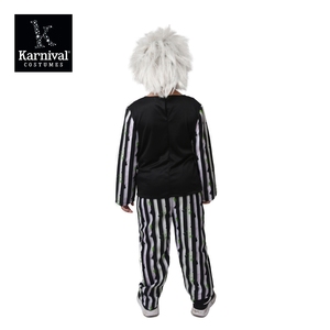 ODM vente entière <span class=keywords><strong>Halloween</strong></span> garçon noir et blanc rayé costume comédie drôle film Costume Cosplay ensemble pour enfants démon Joker - Product Image 4