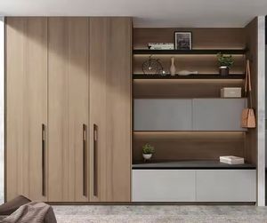 Armoires de dressing sur mesure, modernes, en bois naturel, avec une grande ouverture, en tissu - Product Image 5