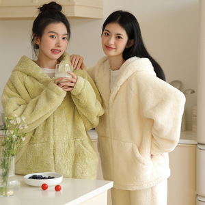 <span class=keywords><strong>Camisones</strong></span> Cálidos y Gruesos de Otoño Invierno para Mujer, con Capucha, Lindos, de Terciopelo Nube, con Cremallera, Talla Grande, Ropa de Casa - Product Image 1