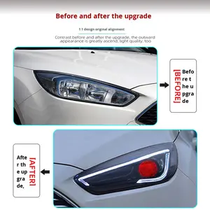 Conjunto de Faros Delanteros Modificados para Ford Focus 15-18, con Luces LED de Circulación Diurna, Intermitentes Dinámicos y Láser, Modelo MK3.5 - Product Image 3
