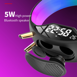 Altavoz de Música, Cargador Inalámbrico, Lámpara de Noche LED, Reloj Despertador, Luz de Escritorio, Luz Ambiental de Ambiente, Lámpara de Mesa LED RGB Regulable - Product Image 5