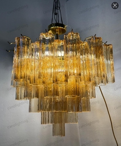 Lustre Design Italien Vintage en Verre de Murano Grand Lustre Suspension Lampe <span class=keywords><strong>Fleur</strong></span> Luminaire pour Salle à Manger - Product Image 3