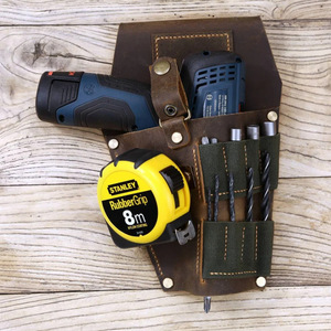 Electrician's <b>tool</b> waist <b>bag</b>, wearable <b>bag</b>, tape measure leather case, multi-functional EDC <b>tool</b> set, outdoor gear - Product Image 1