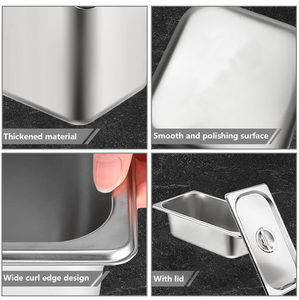 سخان طعام تجاري بنظام حمام ماري مستطيل الشكل من الفولاذ المقاوم للصدأ مع تسخين كهربائي فضي اللون سعة 6 لتر للحساء - Product Image 5