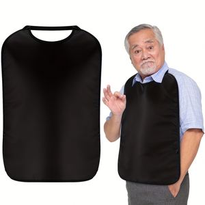 Single-Layer <b>Waterproof</b> Elastic Hanging Neck Adult Bib Elderly Disabled <b>Apron</b> Vest Mesh for Food Debris Collection - Product Image 1