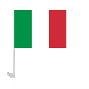Promoción personalizada Bandera italiana 100% Poliéster 30*45cm Bandera de ventana de coche Italia con poste de plástico - Product Image 1