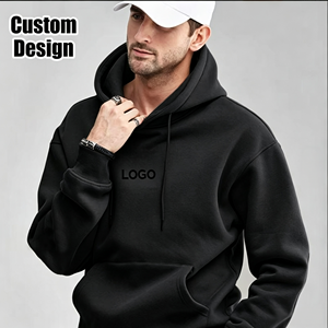 Sweat-shirts à capuche surdimensionnés pour hommes, impression de logo personnalisée, OEM, style streetwear, épaules tombantes, 300 g/m², 100 % coton, poids lourd - Product Image 2