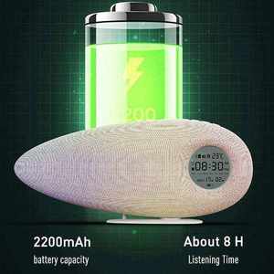 Shark Tooth Shaped Wireless <b>Clock</b> Dazzling Colorful Lights Fabric Cover Blue Tooth RGB Stereo Sound Full Featured Speaker - Product Image 3