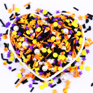 Mélange de cœurs noirs en argile polymère pour Halloween, 1kg, pour décoration d'ongles, bricolage, nail art - Product Image 3