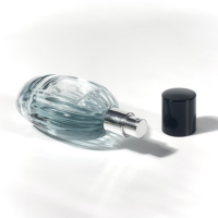Flacon de parfum de luxe transparent rayé de 50 ml à vendre – Flacon vaporisateur vide unique pour épices et emballages de parfums