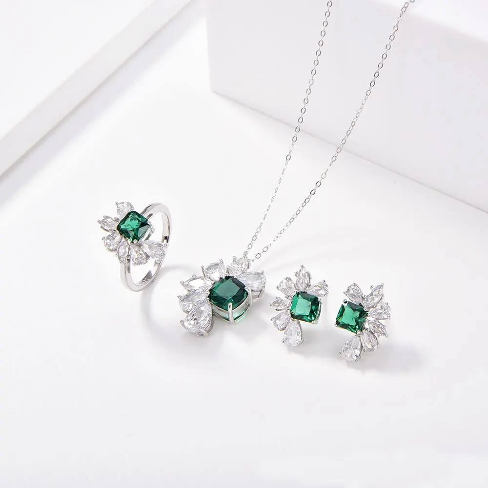 Wholesale High Quality Zircon Earrings Necklace Sterling Silver 925 Jewelry Sets For Women