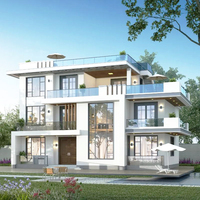 Maison Modulaire Préfabriquée Moderne en Acier, Villa, Hôtel, Appartement, Extérieur, Écologique, Couleurs Personnalisables, 4 Chambres, Maison de Luxe