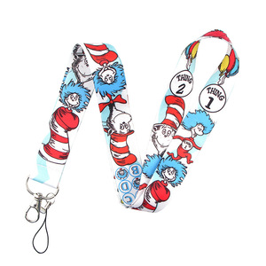 تصميم أنيمي هدية مكتب كارتون <span class=keywords><strong>dr</strong></span> سيوس القط في قبعة الحبل بطاقة هوية أنيمي مفتاح الهاتف سلسلة المفاتيح الحبل الكرتون حلية - Product Image 6