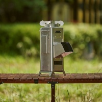 Réchaud de camping en acier inoxydable-Mini réchaud à fusée portable avec logo personnalisé Design minimaliste à faible quantité minimale de commande