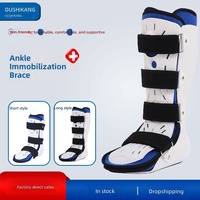 Attelle de cheville en plastique et nylon en stock, correcteur de pied tombant, support de pied pour inversion/eversion, protection contre les fractures et entorses, type plâtre