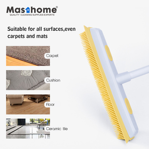 Masthome Scopa 2 in 1 Grigia e <span class=keywords><strong>Gialla</strong></span> con Manico in Metallo Rimovibile e Spazzola Morbida in TPR con Tergivetro - Product Image 4