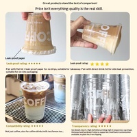 Gobelet à café jetable en PET, à usage commercial, à paroi simple, épaissi, haute transparence, écologique, personnalisable, pour emballage à emporter