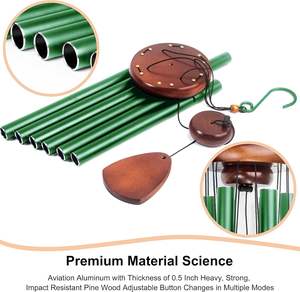 กระดิ่งลมอลูมิเนียมสีเขียวขนาด37นิ้วของขวัญเทศกาลดนตรีคลาสสิกการตกแต่งกลางแจ้งและในร่ม - Product Image 5