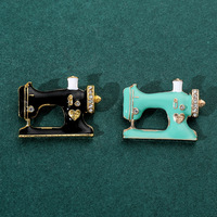 Bros Pin Trendy Mesin Jahit Rinhoo Berlapis Emas Custom Cubic Zirconia Alloy Bunga Unisex Wanita Hadiah Pernikahan Pesta