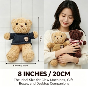 Ours en peluche Kawaii avec <span class=keywords><strong>pull</strong></span>, ours en peluche classique avec tenue tricotée, poupée animale douce marron pour cadeau d'anniversaire pour enfants - Product Image 3