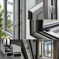 Fenêtre à battant en aluminium architectural avec double vitrage trempé et verrouillage multipoints pour maisons personnalisées