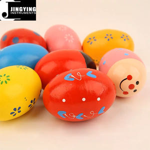 2024 musica Jingying educazione precoce <span class=keywords><strong>strumento</strong></span> musicale, cartone animato in legno colorato Egg <span class=keywords><strong>Shakers</strong></span> Orff bambini strumenti ritmici - Product Image 2