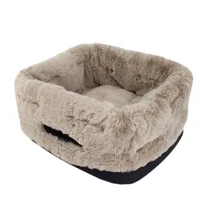 faux fur cat sleeping bed 2 in 1 design pet bed luxury rabbit plush cat beds