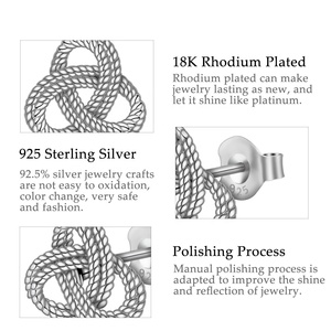 Ethnische S925 Sterling Silber solide platini erte keltische irische Knoten Ohr stecker - Product Image 2
