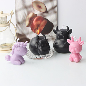 Moule à bougie en silicone DIY en forme de tête de buffle de dessin animé, moule en résine époxy pour bougie <span class=keywords><strong>licorne</strong></span>, moule artisanal en gypse pour fée cerf, moule à fondant, <span class=keywords><strong>décoration</strong></span> intérieure - Product Image 1