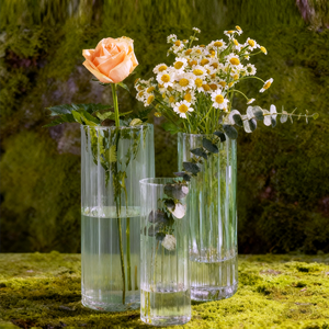 Transparent Traditional Glass Flower <strong>Vase</strong> Straight Tube for Wedding Home Decoration Eco-Friendly Artistic Tabletop Display - Product Image 1