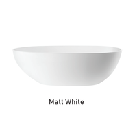 SUMI Autoportant Mat Rond Ovale Baignoire Baignoires 2025 Nouveau Solide Acrylique Moderne Appartement Surface Résine 5 Ans Couleur Blanche