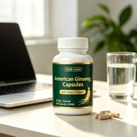 Capsules de Ginseng Américain OEM – Complément Herbal Premium pour le Soutien Immunitaire, l'Énergie, la Réduction du Stress et la Santé Quotidienne pour Hommes et Femmes