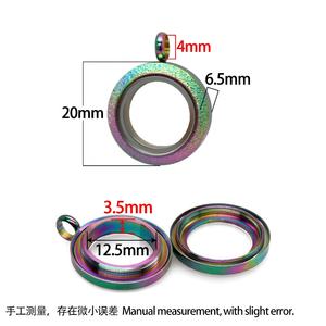 20mm or Rose or noir argent arc-en-ciel en acier inoxydable, médaillon en verre à mémoire de forme, mettre des charmes de vie flottants comme cadeaux - Product Image 5