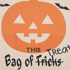 Sac à cordon en coton pour bonbons d'Halloween, imprimé citrouille, sac de rangement pour cadeaux de fête d'enfants, pour décoration d'Halloween - Product Image 3