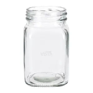 360Ml Lege Vierkante Honing Jar Glas Frascos De Vidrio Glazen Pot Vierkante Amber Glazen Potten Voor Honing