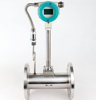Medidor de Flujo Vortex 4-20mA de Acero Inoxidable de Alta Precisión con Conexión Bridada para Fluidos, Gas Natural, Aire Comprimido, Vapor, Refrigerante, con Pantalla LCD