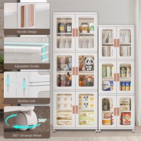 DAYOOH Armoire portable multifonctionnelle en plastique, empilable, amovible, pliable, pour le rangement des vêtements, armoire pour la chambre à coucher