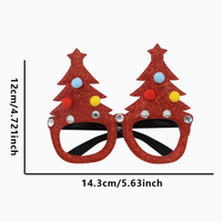 Accesorio de Manualidades con Purpurina Estilo Árbol de Navidad Verde, Gafas Decorativas con Temática Navideña, Accesorio de Cosplay para Fiesta de Navidad