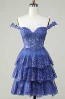 Robe de soirée Ocstrade en tulle transparent à épaules dénudées, style corset, avec dentelle florale à sequins et tulle superposé, mini-robe de cocktail à sequins