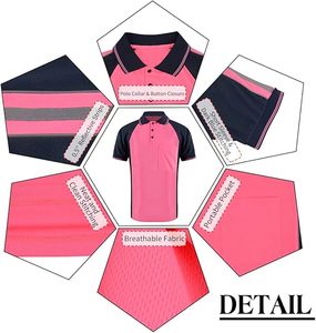 Nouveau <span class=keywords><strong>Polo</strong></span> de Sécurité 2026 à Manches Courtes, Réfléchissant, avec Poche Poitrine et Bordure Contrastante, en Tissu Respirant – Vêtement de Travail Très Vendu - Product Image 4