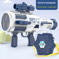 Máquina de Burbujas de Plástico para Niños, Pistola de Burbujas Espacial Gatling Recargable, Totalmente Automática, para Niños y Niñas
