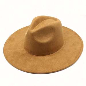 Sombrero Fedora de Fieltro de Lana de 9.5 CM de Ancho para Hombre y Mujer, Sombrero Jazz de Ala Ancha de Gamuza Barato al por Mayor - Product Image 6