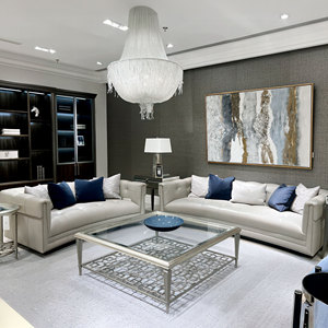 Ensemble de canapés sectionnels Chesterfield convertibles contemporains élégants 100% en cuir véritable de grain supérieur extensible salon un siège - Product Image 3