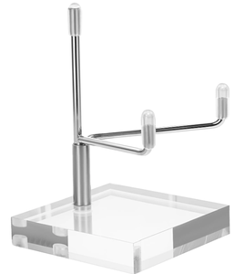 Hình vuông rõ ràng <span class=keywords><strong>Acrylic</strong></span> hiển thị đứng chủ với điều chỉnh kim loại cánh tay - Product Image 1