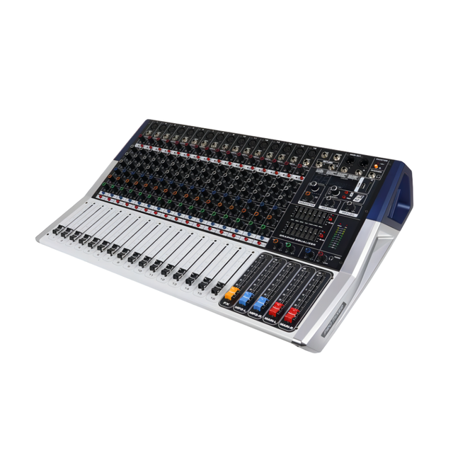PHY-16D Professional 16-Channel Powered Audio Mixer 350W*2 DJ Console with 99 DSP, BT , USB/SD, 48V Phantom Power