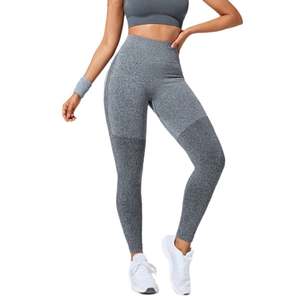 Pantalones de Yoga de alta elasticidad para mujer, pantalones largos sin costuras para Fitness, mallas de gimnasio con estampado de sonrisa, transpirables bajos personalizados para el verano - Product Image 1