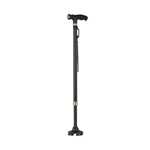 Canne télescopique Gb 85-97 cm en alliage d'aluminium avec lumière, quatre pieds antidérapants, canne pliante pour personnes âgées - Product Image 1