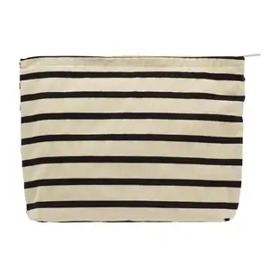 Striped Colors Large Cosmetic Bag Zipper Toiletries Organizer Bag For Women Girls Gift Makeup Pouch